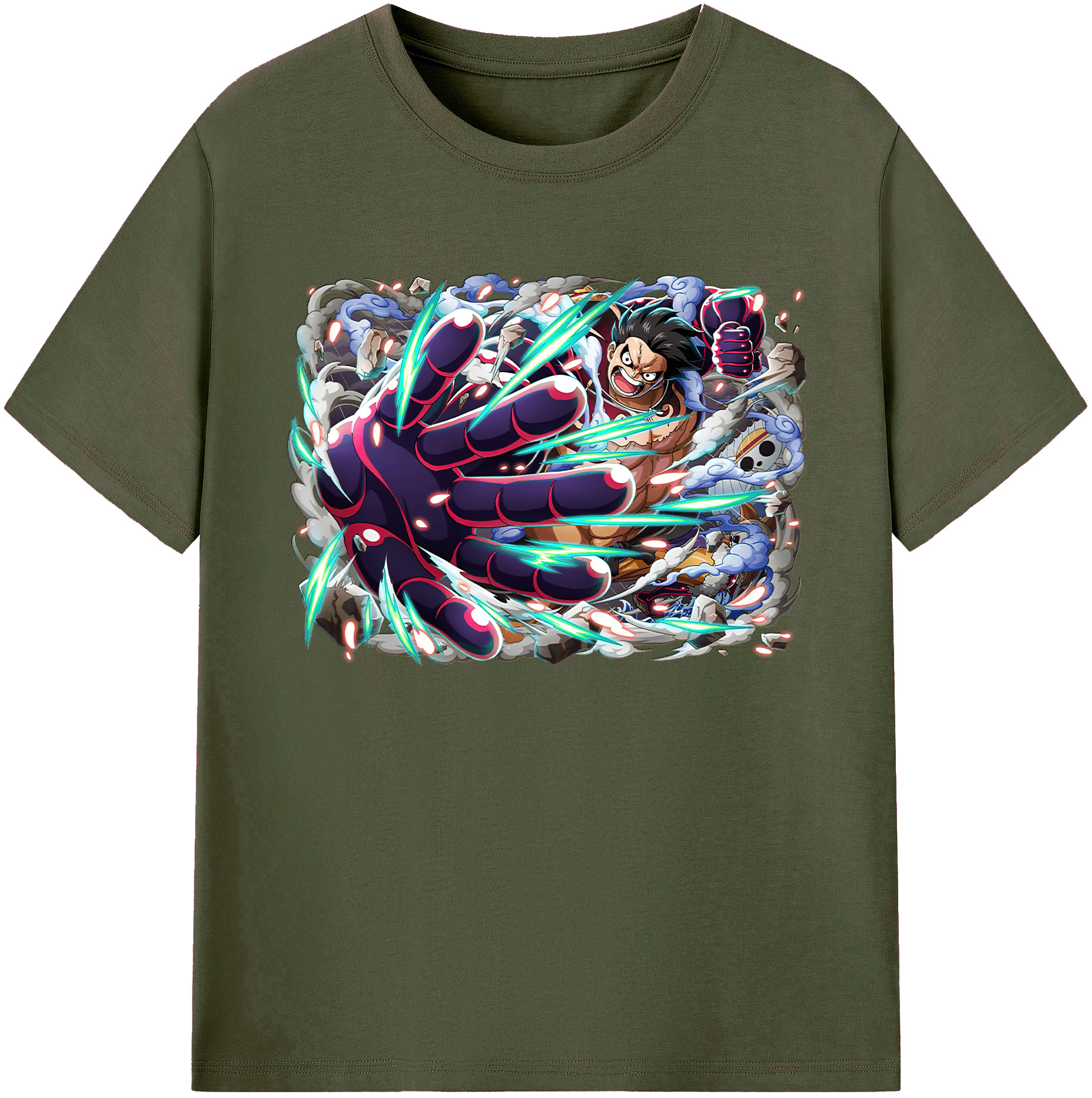 ワンピース モンキー・D・ルフィ ONE PIECE Monkey D. Luffy 綿100％ メンズ半袖Tシャツ｜肌触りやわらか＆通気性